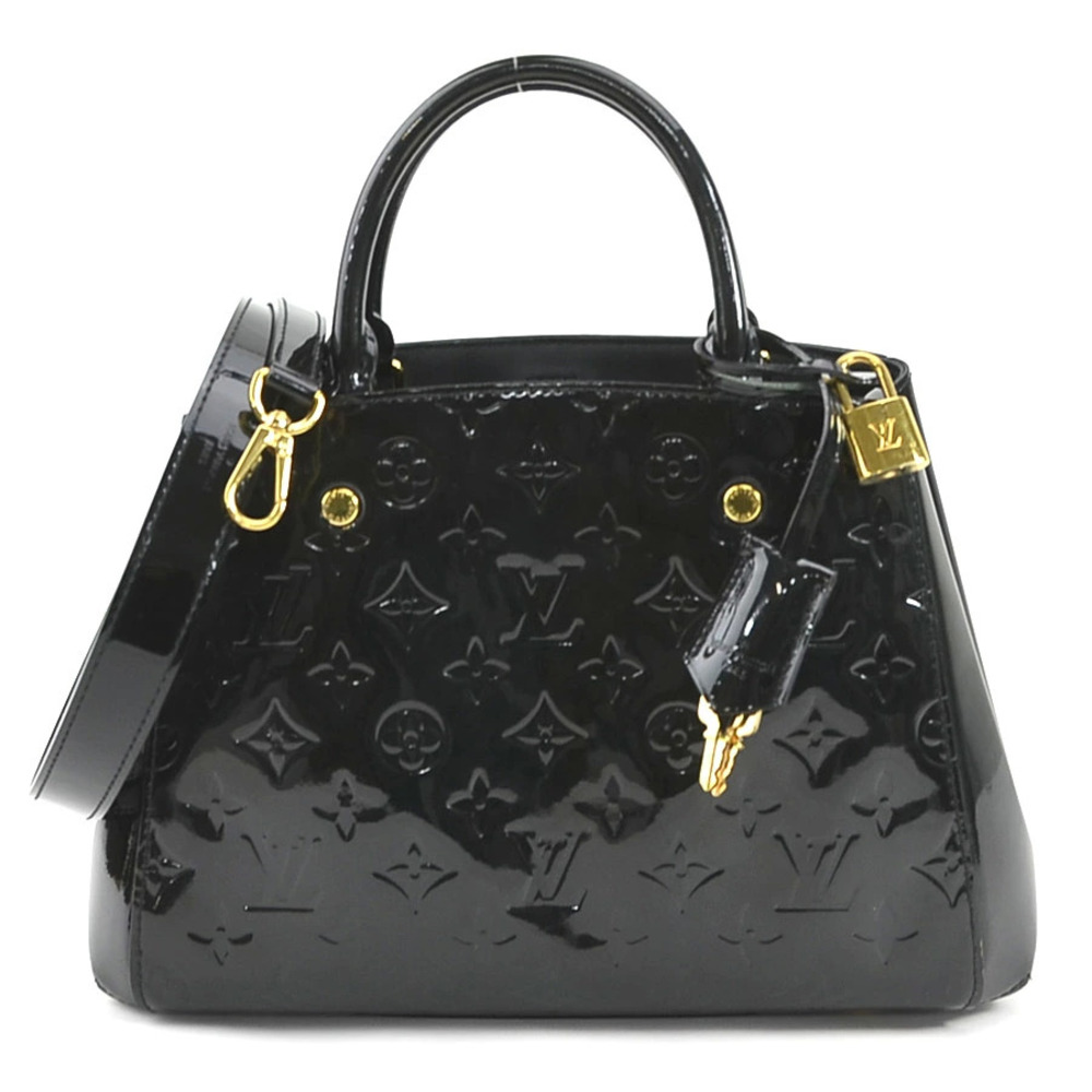 Louis Vuitton 2way Shoulder Bag Monogram Vernis Montaigne Noir Black